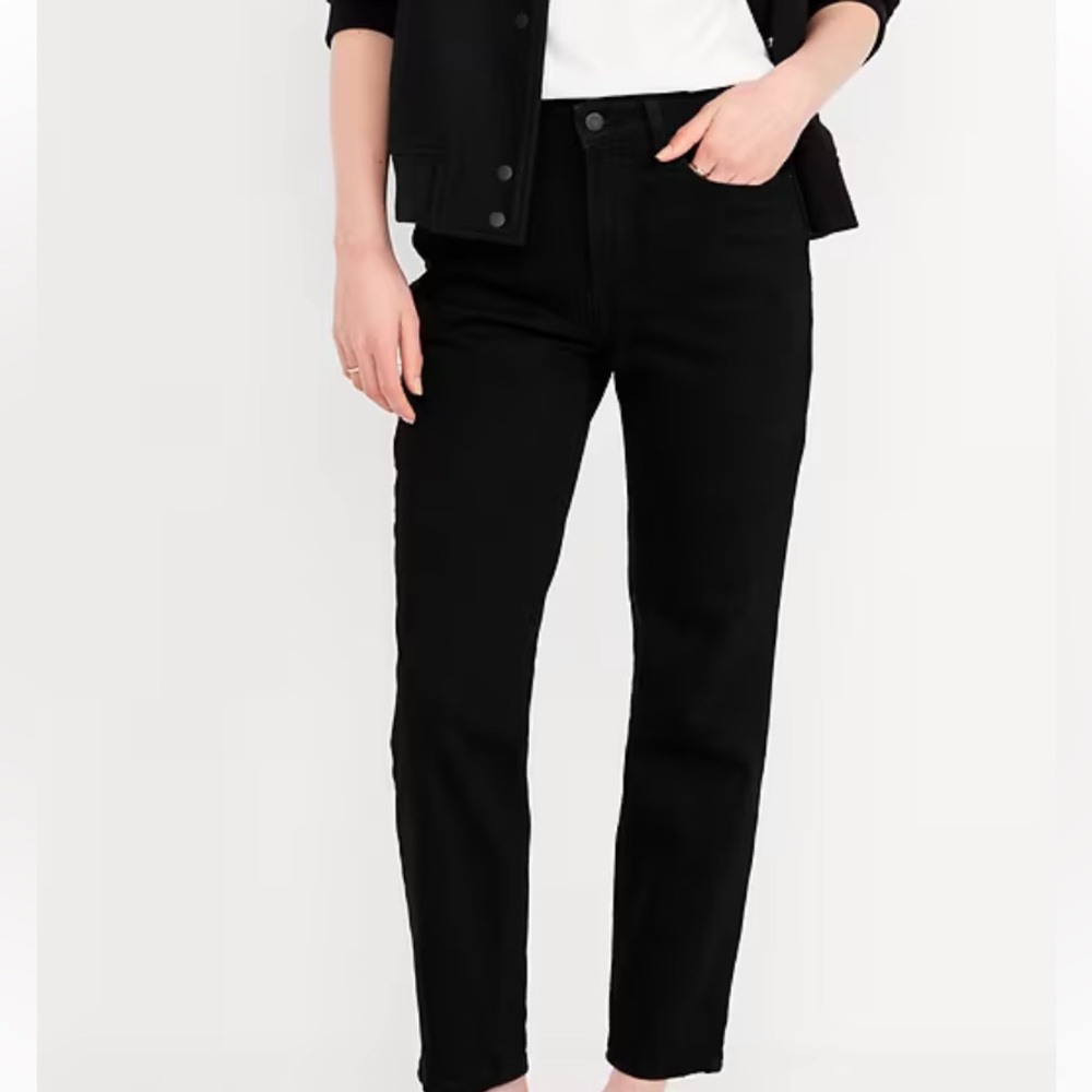 Old navy black high waisted OG straight black jeans size 10 tall